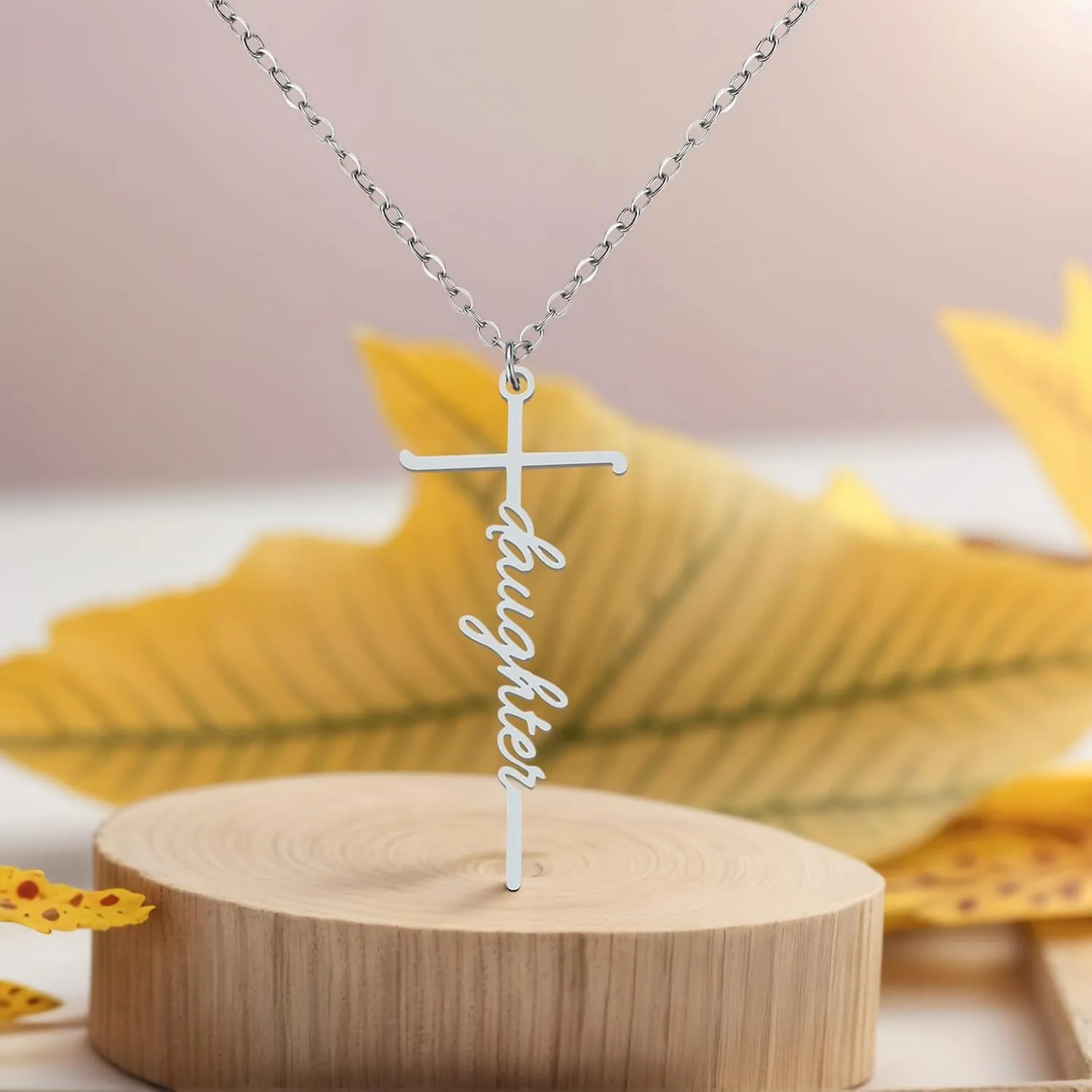 Lcbulu Faith Cross Necklace for Women - Stainless Steel Pendant Necklaces Religious Gifts for Women Christian Jewelry Gifts