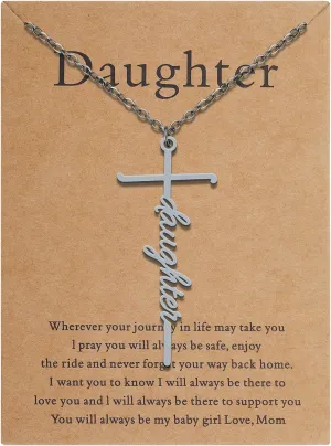 Lcbulu Faith Cross Necklace for Women - Stainless Steel Pendant Necklaces Religious Gifts for Women Christian Jewelry Gifts