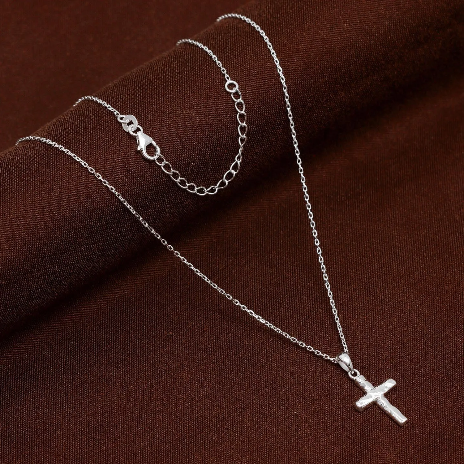 LeCalla 925 Sterling Silver Hammered Necklace for Women | Italian Handmade Hammered Texture Pendant Necklaces | Women's Adjustable Chain Necklace Pendant Jewelry Gift for Her