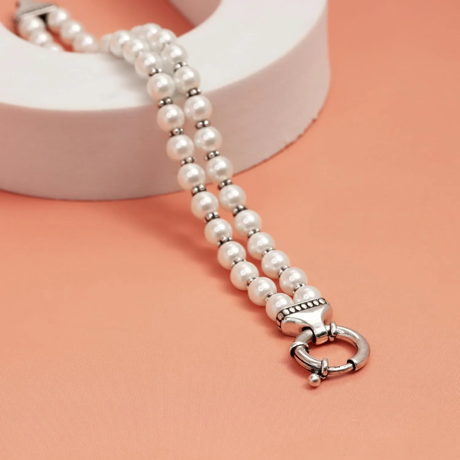 LeCalla Pearl Bracelets for Women in 925 Sterling Silver & 14K Gold-Plated Silver | Adjustable Pearl Bolo Bracelets | Handmade Sliding Chain Beaded Bracelet Jewelry Gifts for all Occasions