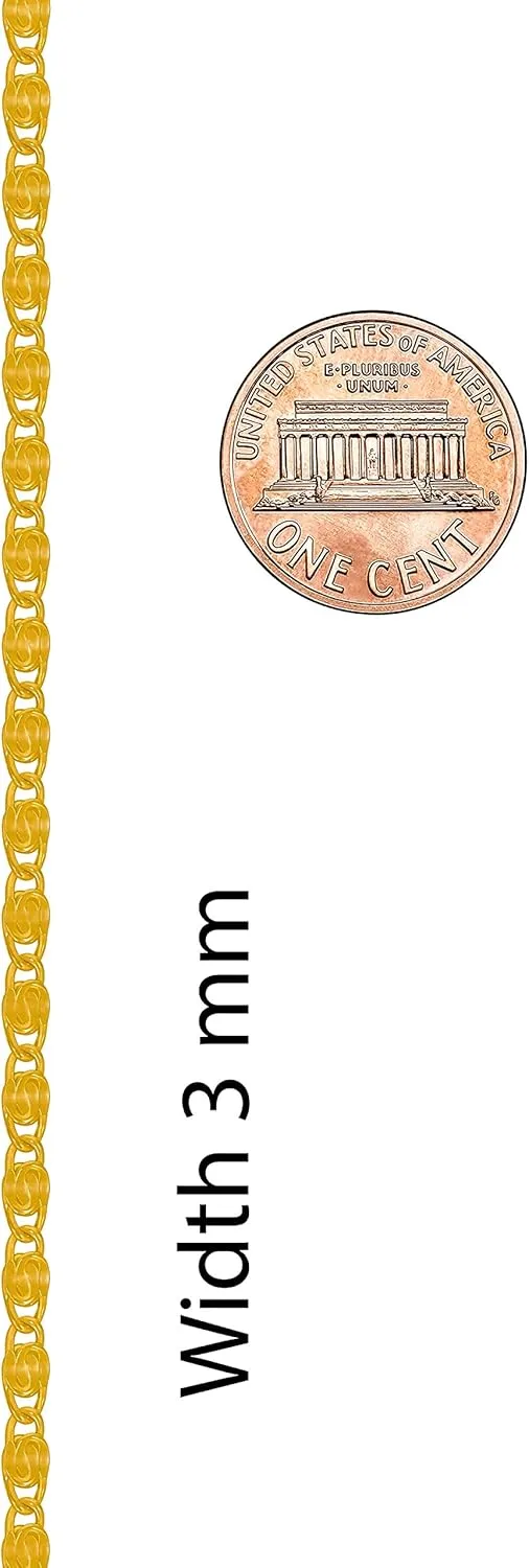 LIFETIME JEWELRY 3mm Scroll Chain Necklace for Women and Men 24k Real Gold Plated