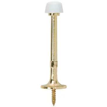 Light Duty Solid Rigid Door Stop, Polished Brass