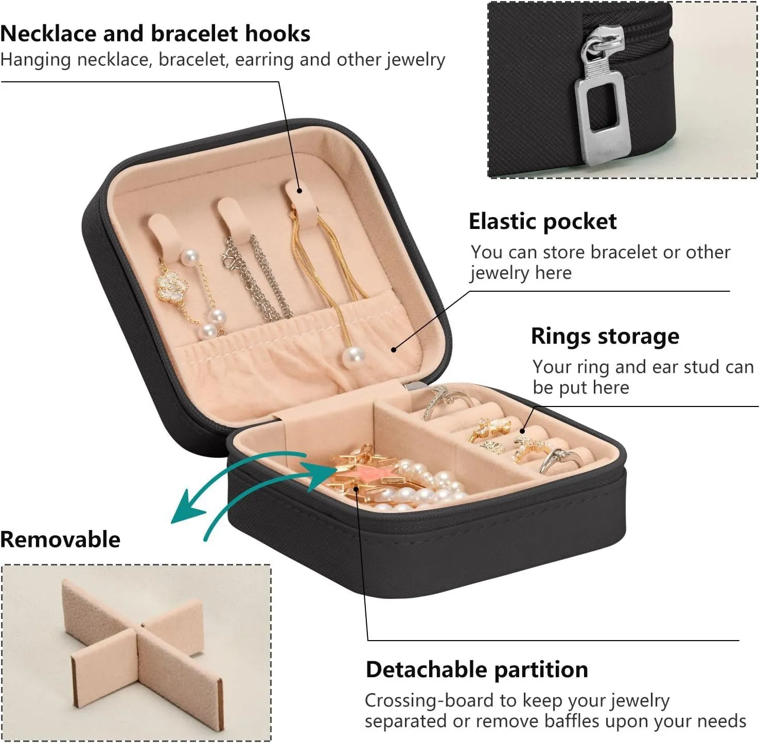 linqin PU Leather Jewelry Box, Cute Cartoon Koala Travel Jewelry Case Portable Jewelry Organizer for Rings Earrings Necklaces Bracelets Storage Holder Boxes for Women Girls