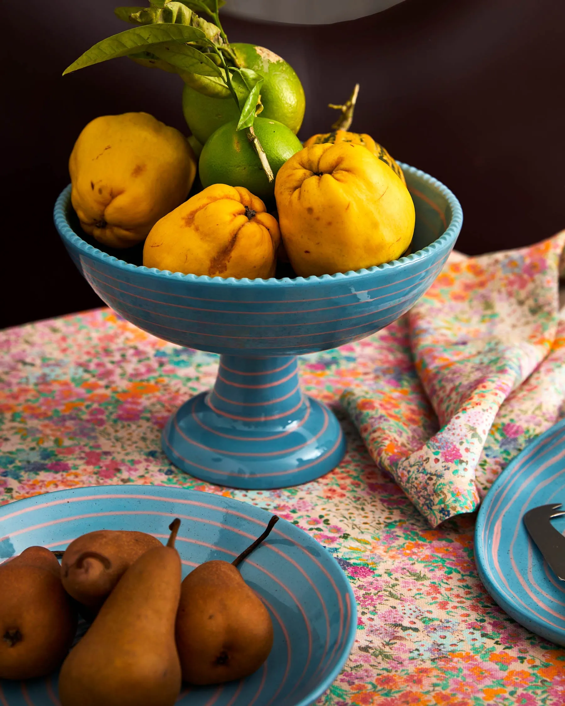 Little Bit Ditsy Round Linen Tablecloth