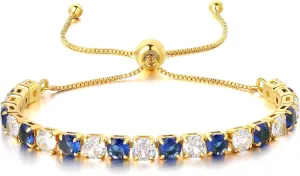 Lovans Tennis Bracelets for Women Cubic Zirconia Bracelet in Silver/Gold/Rose Gold Adjustable Bracelet in Size 3-9inch Fashion Jewelry Gifts