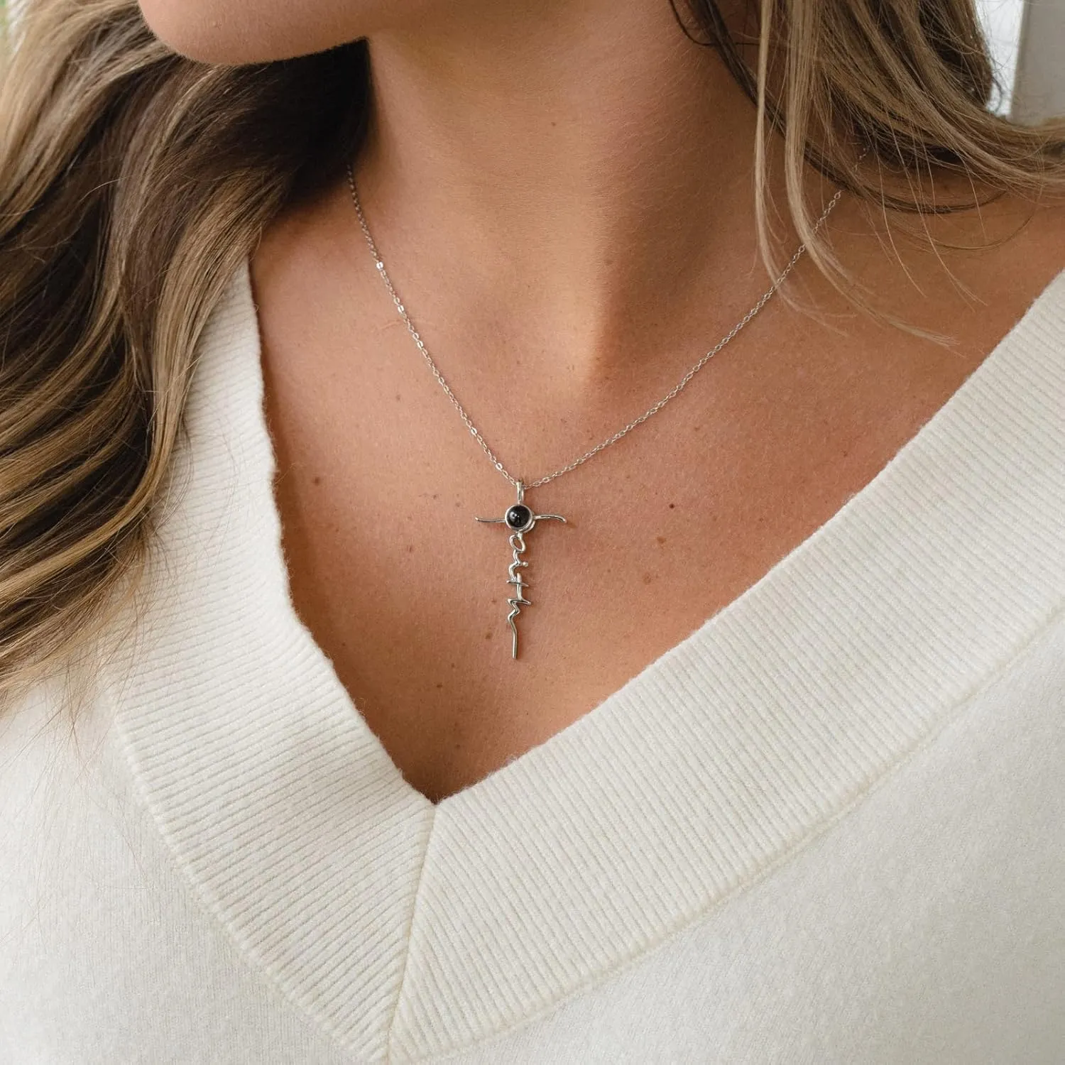 Loved Creations Faith Cross Necklace For Women, Sterling Silver Religious Jewelry, Christian Gifts Bible Verse Pendant Necklaces