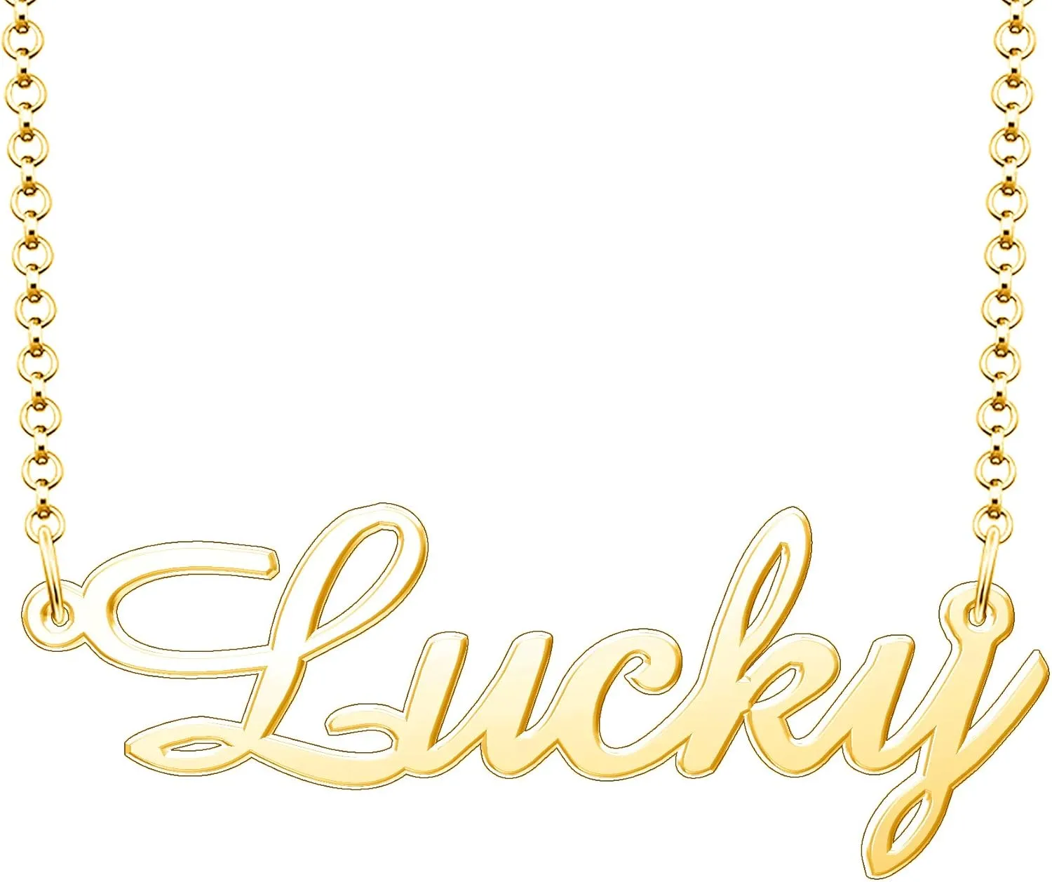 Lucky Necklace Personalized Sterling Silver Custom Name Necklace for Women Inspirational Gift