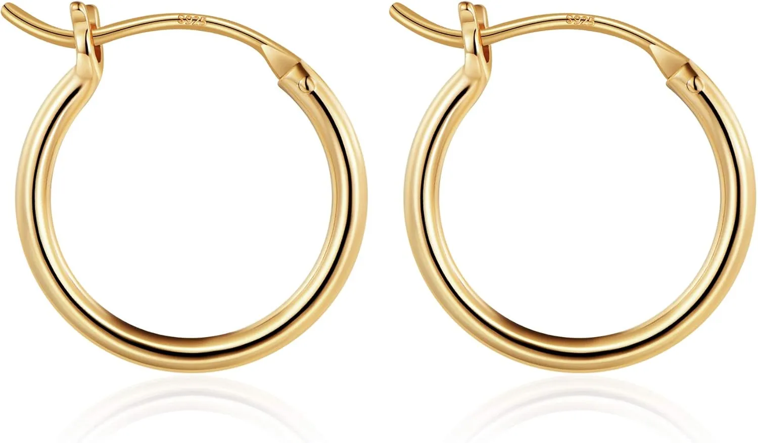 M MOOHAM Gold Hoop Earrings for Women - Hypoallergenic 14K Real Gold 925 Sterling Silver Post Sensitive Ears Nickel Free Hoops Earrings Set for Women Jewelry Lightweight 13-60mm