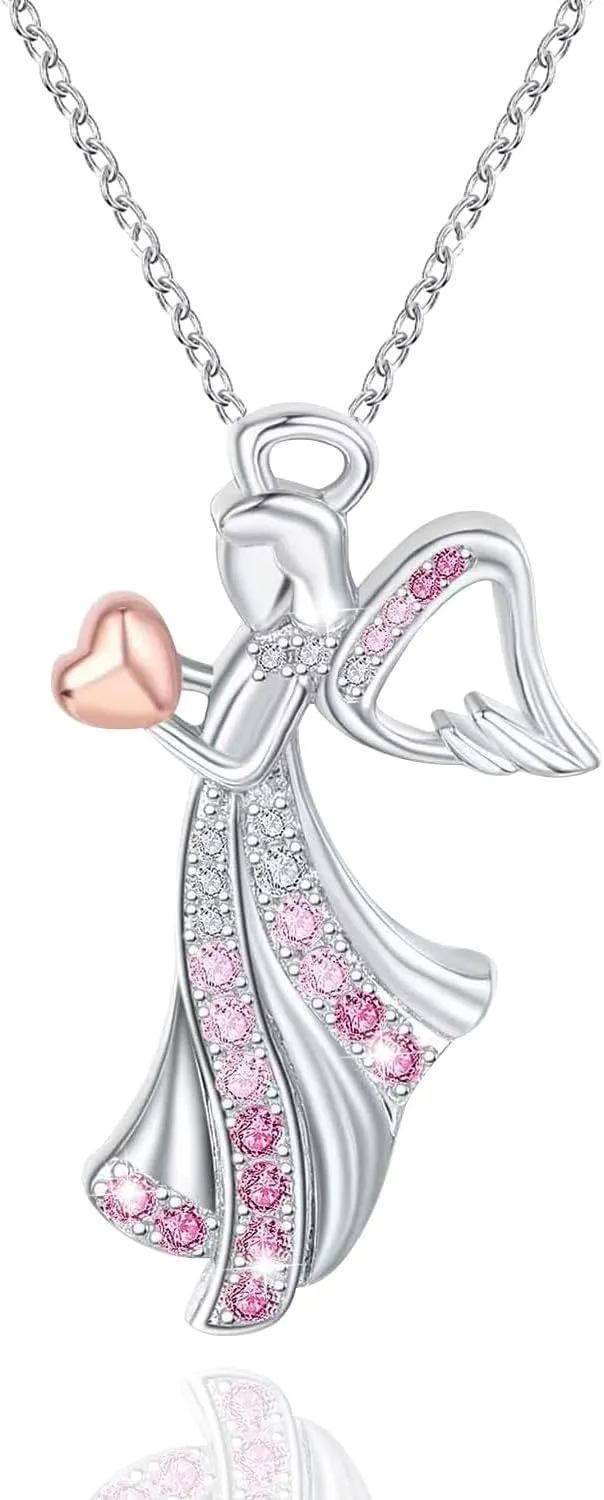 M&Ostyle Angel Necklace for Girls Womens Crystal Pendant Necklaces Gifts Jewelry Gifts for Girls Daughter Granddaughter Niece Birthday