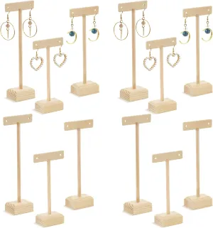 Marsui Earring Display Stands for Selling Set Wooden T Bar Jewelry Display Stand Holder for Necklaces Bracelet Showroom Trade