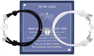 Matching Sun and Moon Bracelet the Seed of Friendship and Love Mutual Attraction Relationship Bracelets for Girlfriend Boyfriend Wife Friends Long Distance Relationship Gift for Her Him