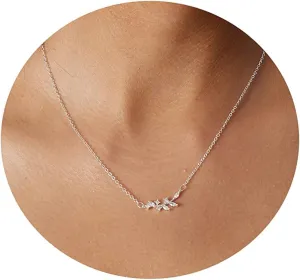 MIDEEO 14K Gold Leaf Pendant Necklaces for Women Dainty Sun Coin Choker Medallion Moon Star Necklace Minimalist Jewelry