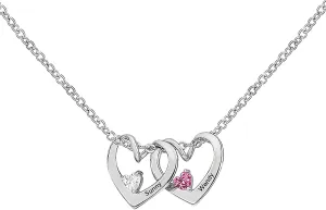 MissNaNa Mom Gift Personalized Mother Necklace with 1-6 Birthstones & Engraved Names Custom Family Necklace Heart Name Necklaces for Mother's Day