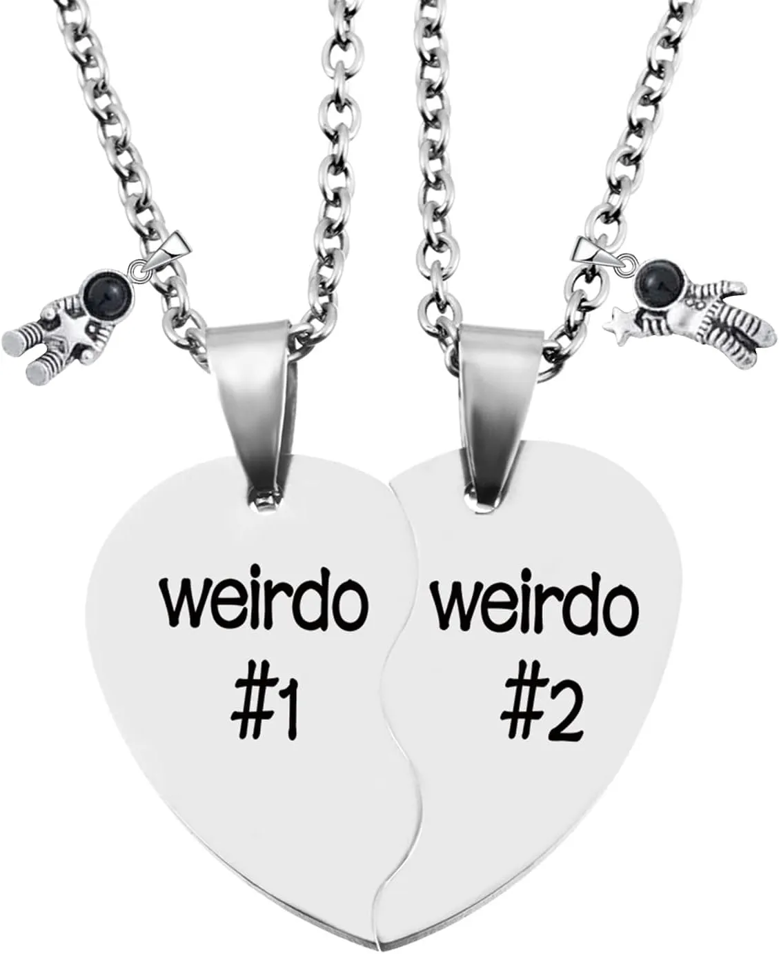 MJartoria Best Friend Necklaces BFF Necklace for 2 Friendship Valentines Day Gifts Matching Heart Pendant Necklace Best Friends Forever