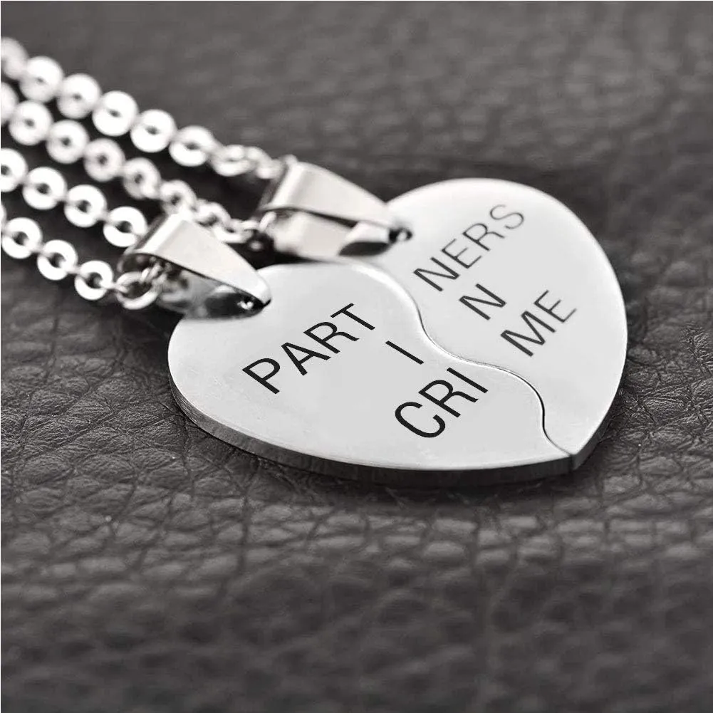 MJartoria Best Friend Necklaces BFF Necklace for 2 Friendship Valentines Day Gifts Matching Heart Pendant Necklace Best Friends Forever