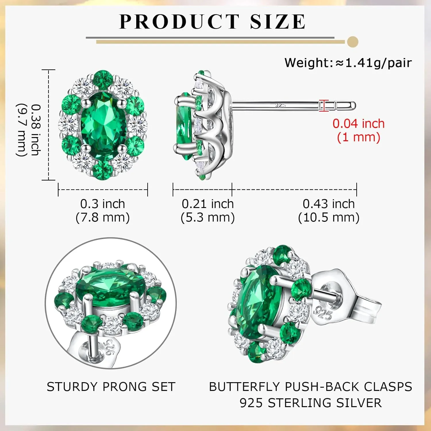 Moissanite Stud Earrings for Men Women, 1.4-2.4ct 14K White Gold Plated Sterling Silver Post D Color VVS Heart/Princess/Round Cut Lab Created Diamond Earrings