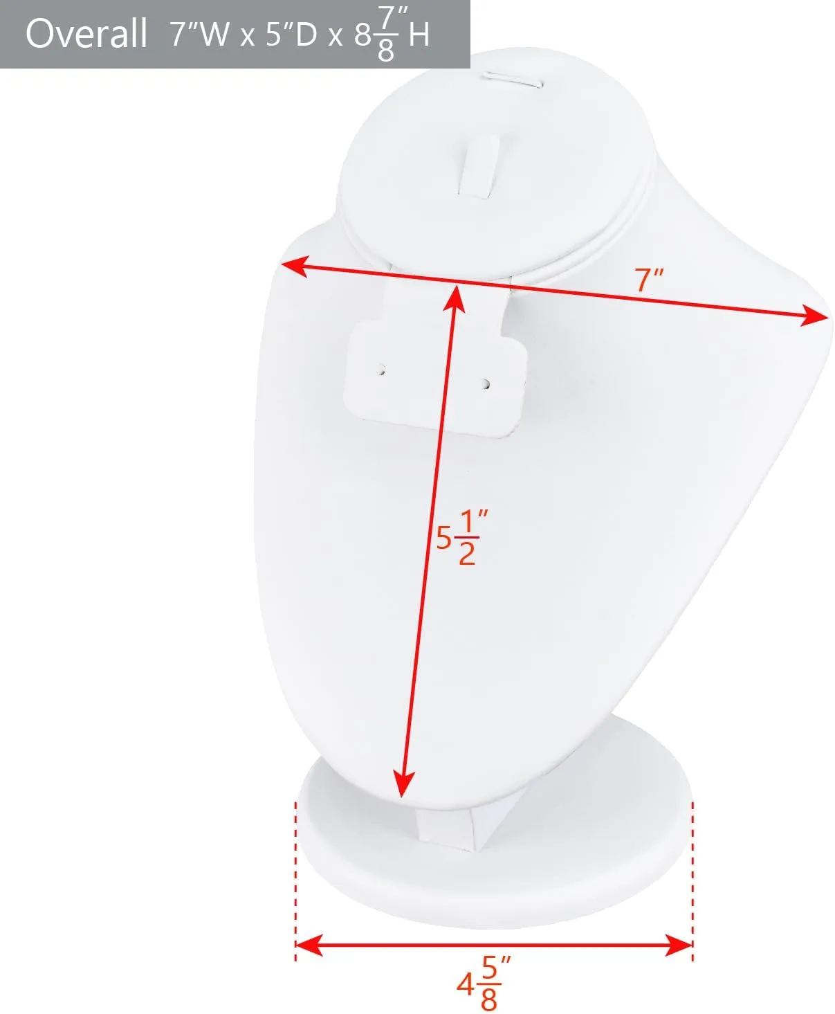 MOOCA 3 Pcs Set White Leatherette Combination Display Jewelry Stand Bust for Necklaces, Earrings, Rings, Jewelry Display For Vendors