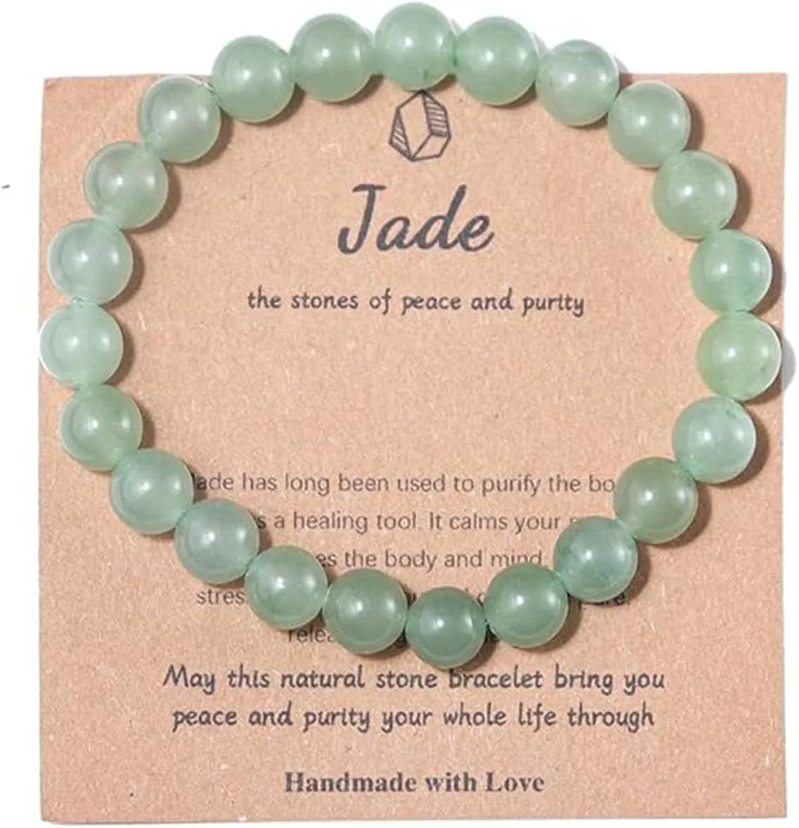 Natural Handmade 8mm Stone Beaded Gemstone Crystal Adjustable Rope Bangle Anxiety Stress Relief Bracelets Birthday Couple Friendship Jewelry for Women Men