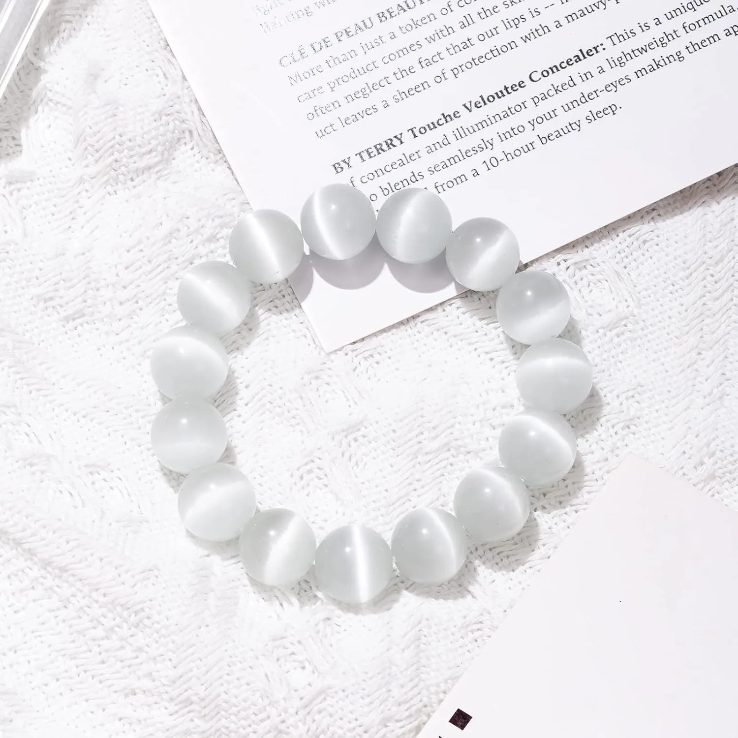 Natural Stretch Gemstone Crystal Bead Bracelet, Healing Stone Beaded Tiger Eye Bracelets for Women Men Gifts (Unisex)