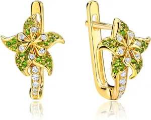 Opal Hoop Earrings, 925 Sterling Silver Hypoallergenic Turquoise/Flower/Butterfly Huggie Hoop Earrings for Women