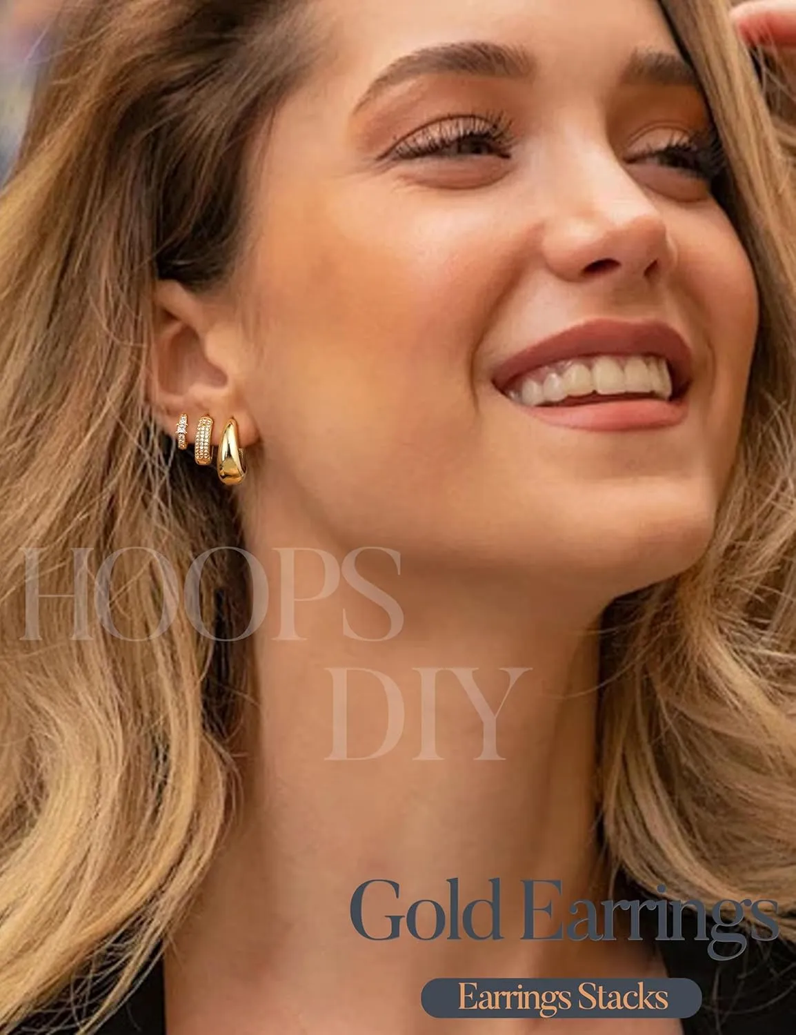 ORAZIO Small Gold Hoop Earrings for Women Hypoallergenic 14K Gold Plated Chunky Huggie Earring Sets for Multiple Piercing Dainty Earing Stacks Set Cute Silver Cartilage Jewelry Trendy Gifts