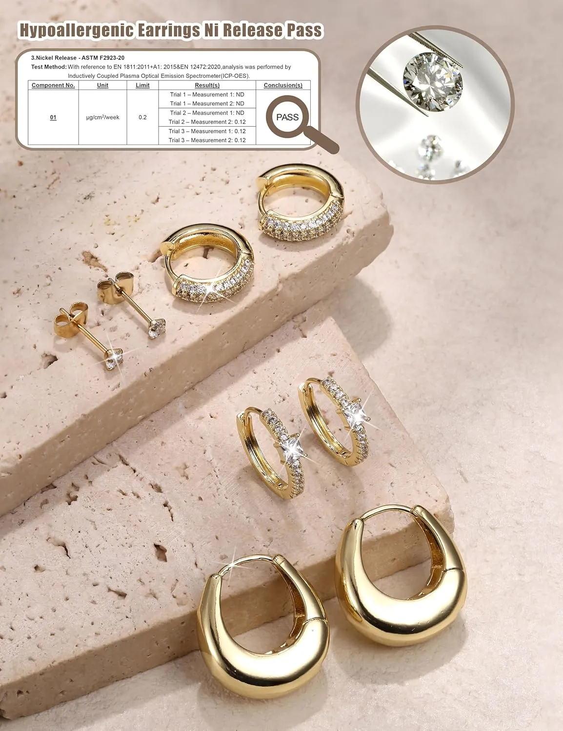 ORAZIO Small Gold Hoop Earrings for Women Hypoallergenic 14K Gold Plated Chunky Huggie Earring Sets for Multiple Piercing Dainty Earing Stacks Set Cute Silver Cartilage Jewelry Trendy Gifts
