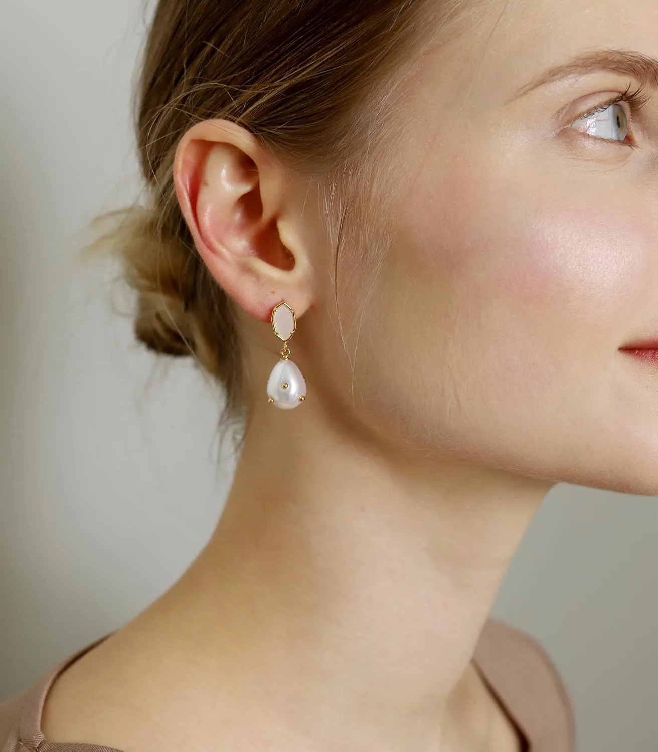 OZEL  Crystal Earrings for Women Dangle  14K Gold Plated Lightweight Daily Fashion Earrings