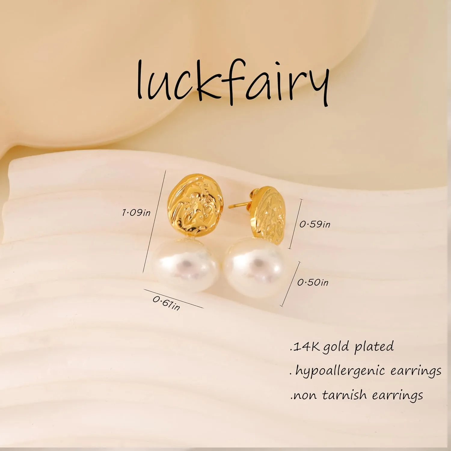 Pearl Earrings for Women Trendy, Dainty Gold Pearl Drop Earrings for Women 14k Gold/Silver Plated Small Pearl Dangle Earrings Cute CZ Gold Pearl Stud Earrings Gold Jewelry Wedding Earrings for Brides