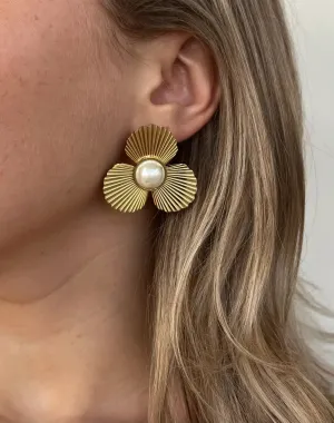 Petals & Pearl Stud Earrings