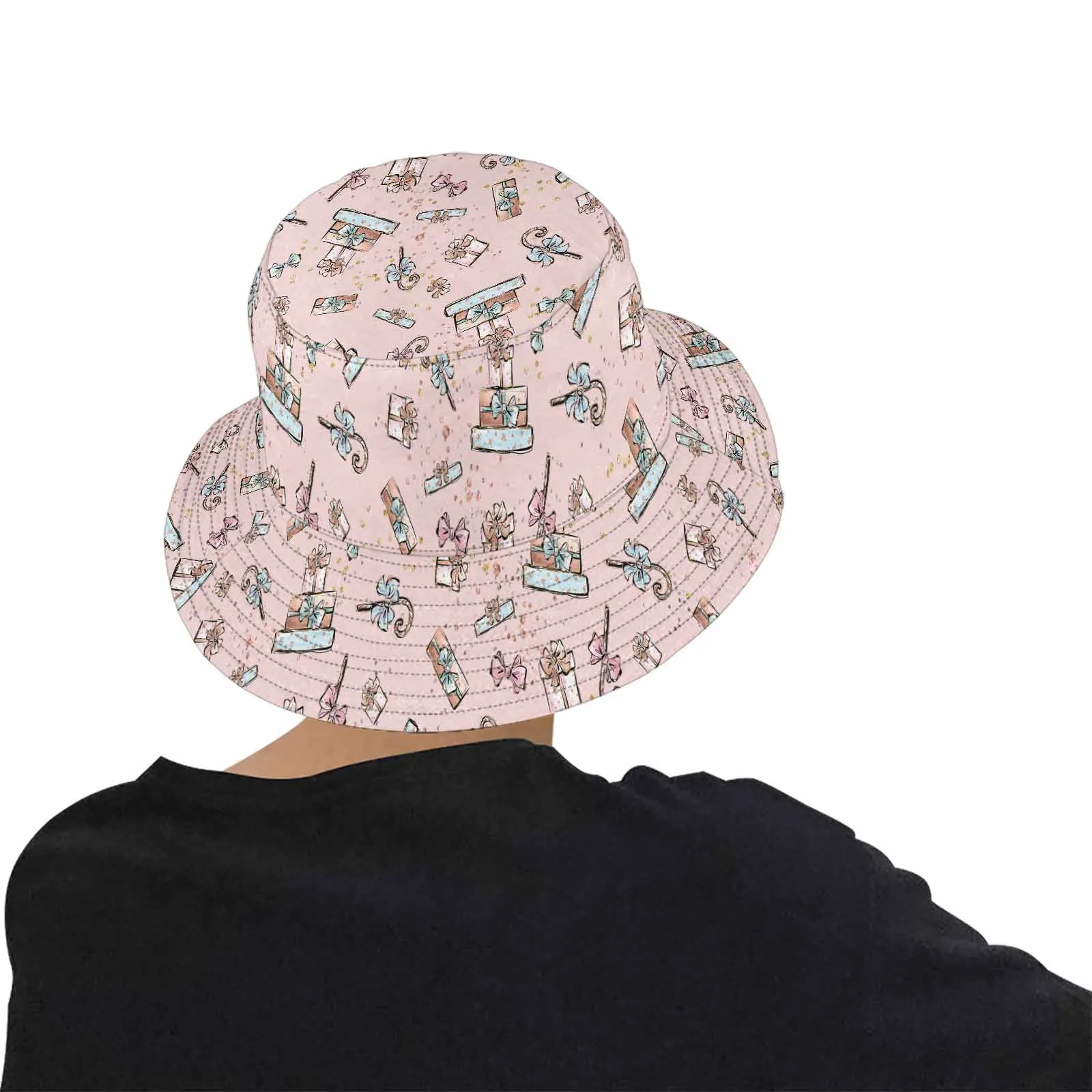 Pink Christmas  Unisex Summer Single-Layer Bucket Hat