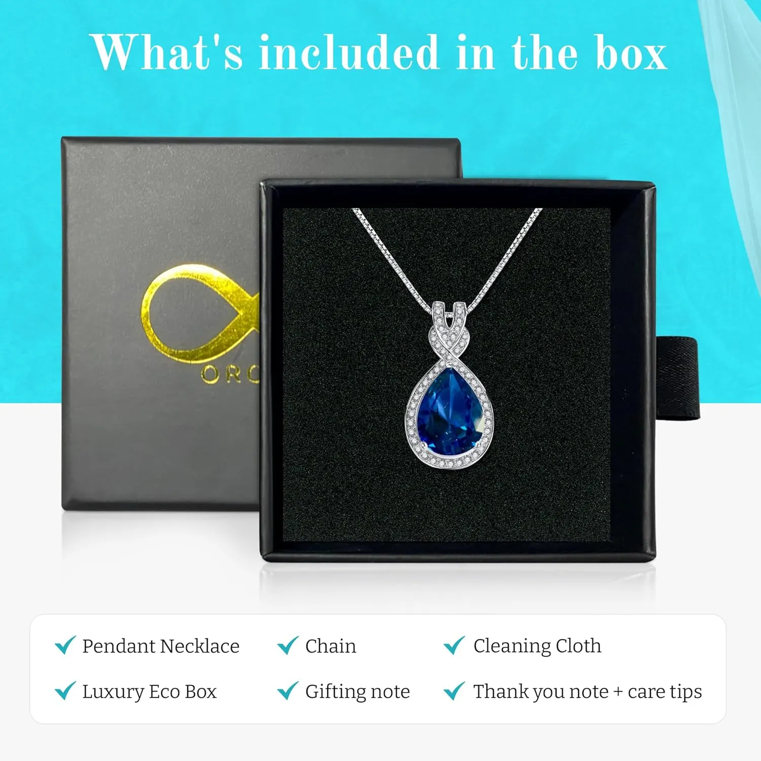 Platinum Plated Genuine Birthstone Infinity Necklace, Gold Necklaces for Women, 925 Sterling Silver Jewelry with Pendant Birthstone, Dainty Necklace, Birthday Gifts for Her