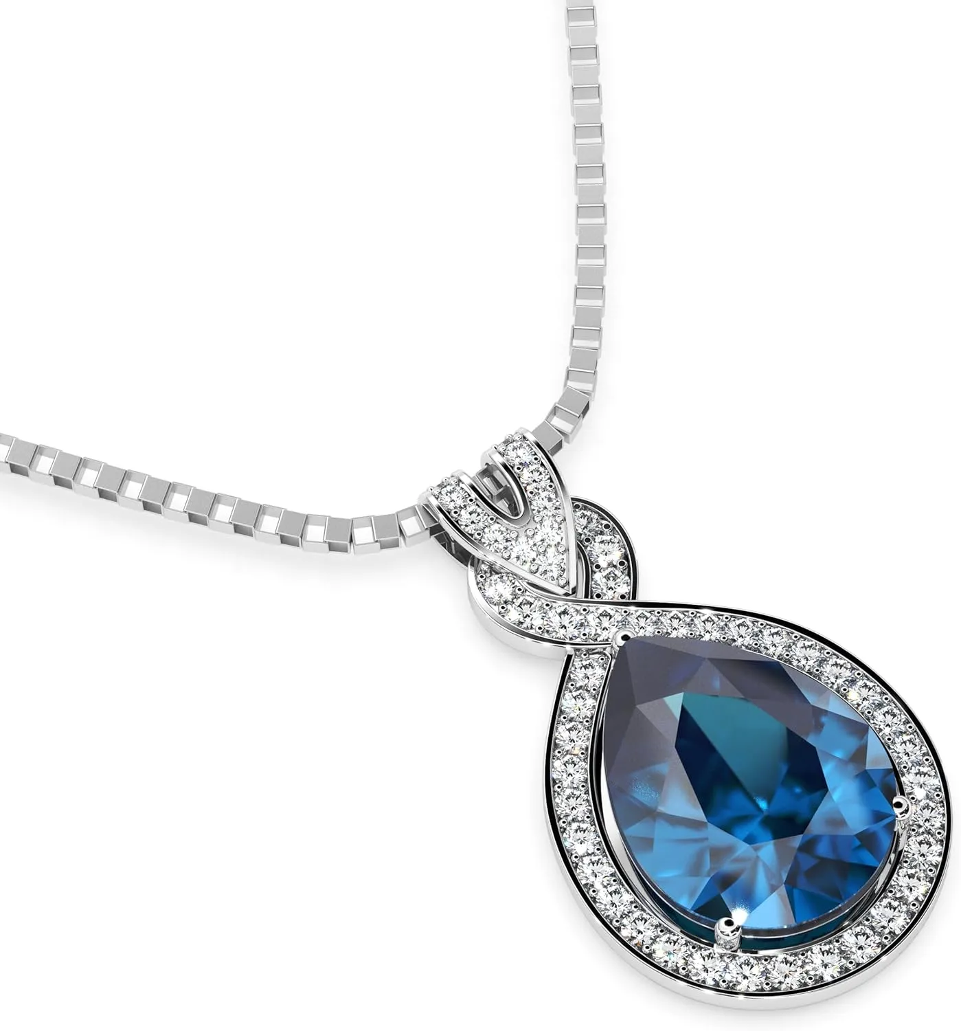 Platinum Plated Genuine Birthstone Infinity Necklace, Gold Necklaces for Women, 925 Sterling Silver Jewelry with Pendant Birthstone, Dainty Necklace, Birthday Gifts for Her