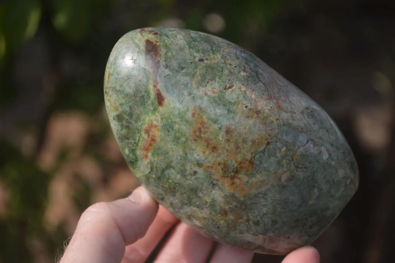 Polished Green Chrysoprase Standing Free Forms  x 2 From Ambatondrazaka, Madagascar