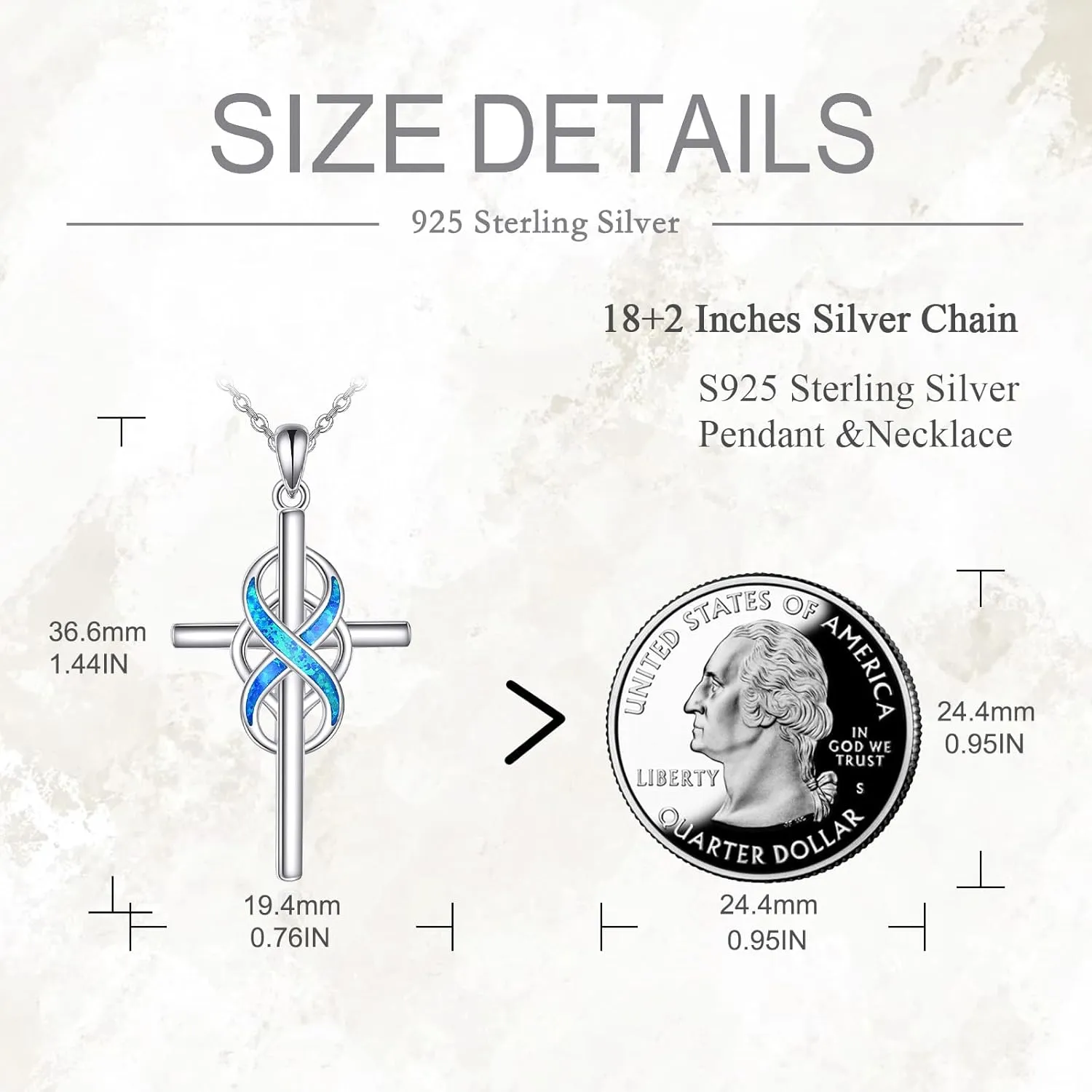POPLYKE 925 Sterling Silver Cross Necklaces for Women Pendant Christian Jewelry for Women 18" 2" and 20" 2" chain