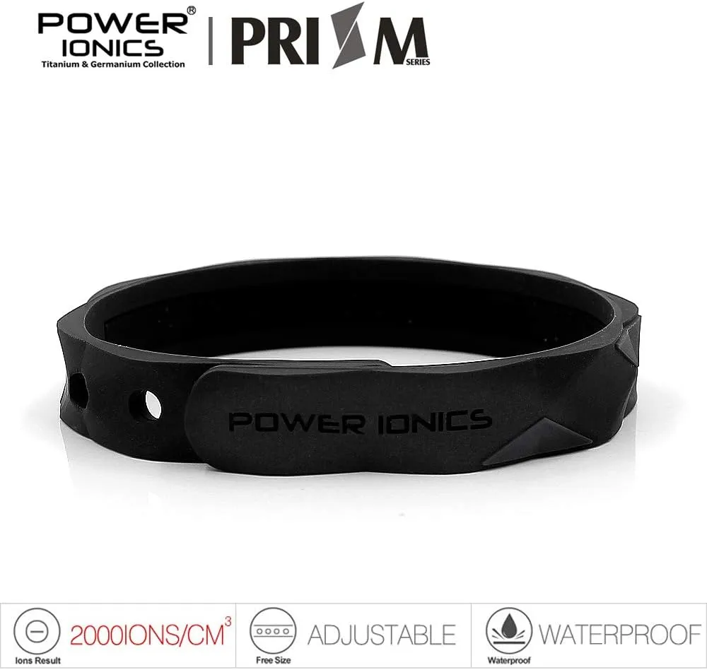 Power Ionics Silicone Bracelets for Men (Wine Red/Black/White/Gray), 9.45 inch with 5 Adjustable Holes, Fits 6-9 inch Wrist, Includes Jewelry Gift Bag