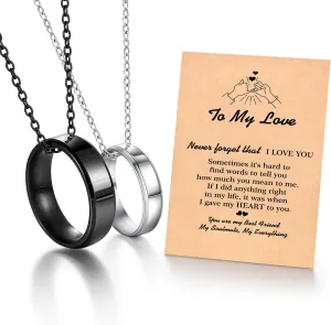 PPJew Couples Necklace,Matching Necklace Anniversary Engagement Wedding Valentine's Day Christmas Birthday Gifts