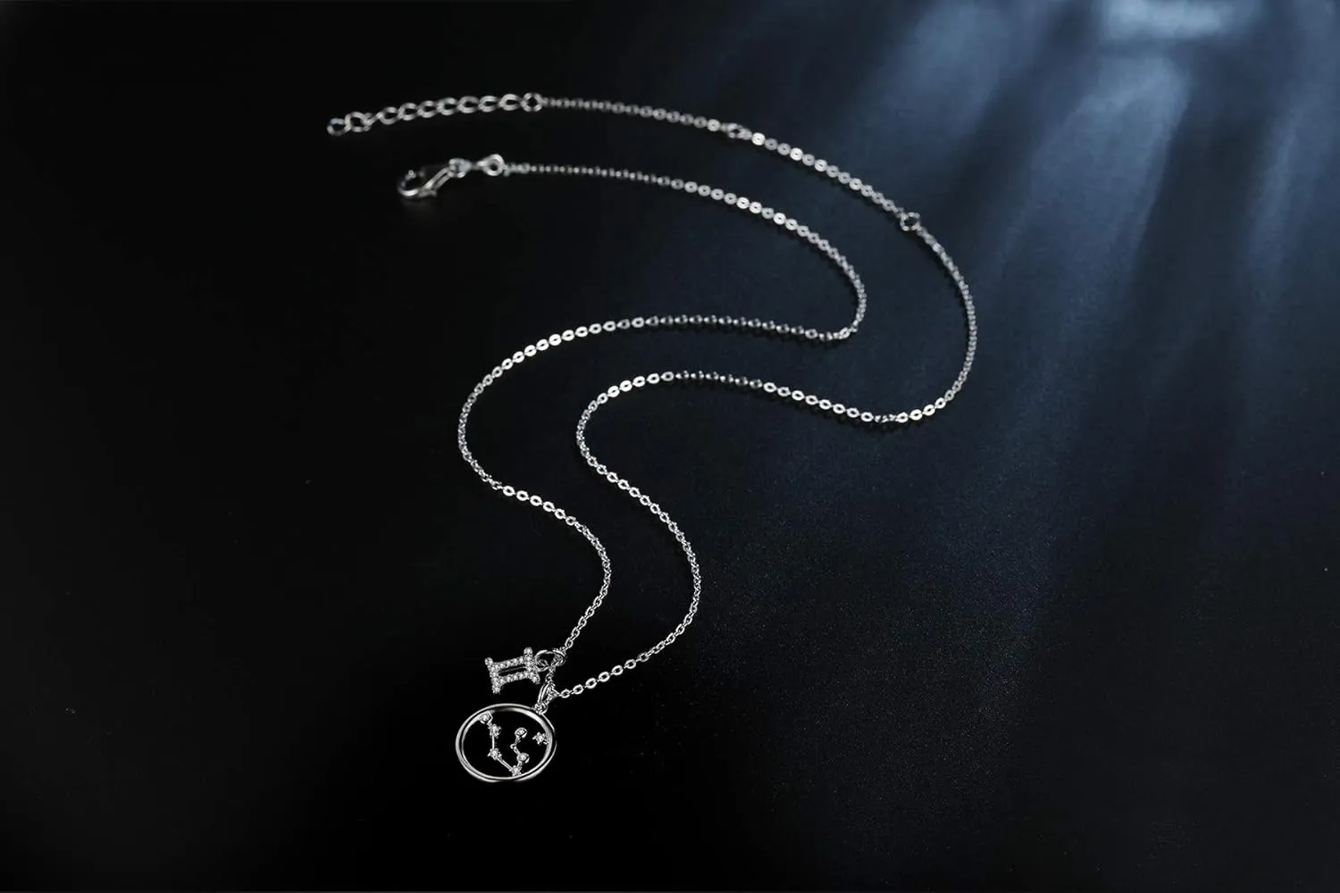 Presentski Zodiac Necklace Sterling Silver 12 Constellation Horoscope Pendant Astrology Star CZ Dainty Necklaces Birthday Jewelry for Women Daughter