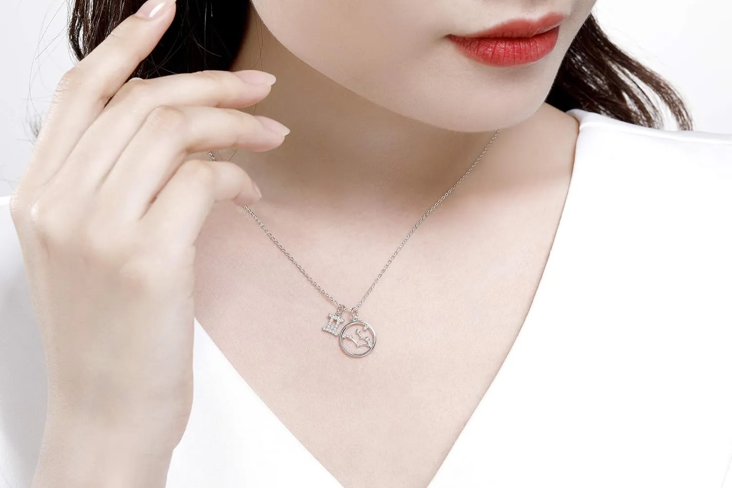 Presentski Zodiac Necklace Sterling Silver 12 Constellation Horoscope Pendant Astrology Star CZ Dainty Necklaces Birthday Jewelry for Women Daughter