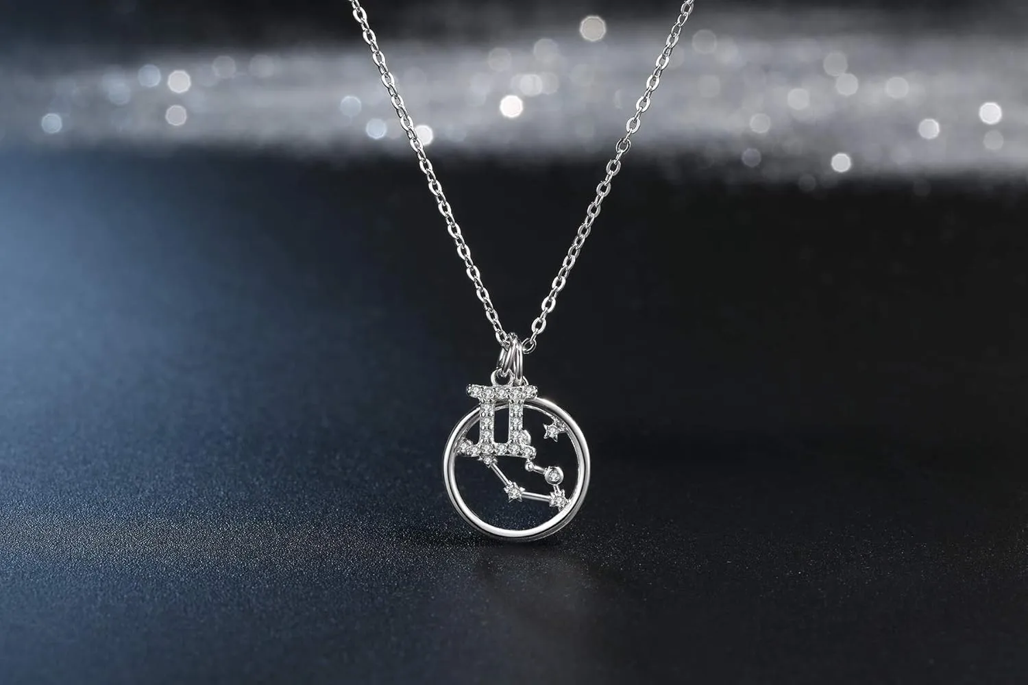 Presentski Zodiac Necklace Sterling Silver 12 Constellation Horoscope Pendant Astrology Star CZ Dainty Necklaces Birthday Jewelry for Women Daughter
