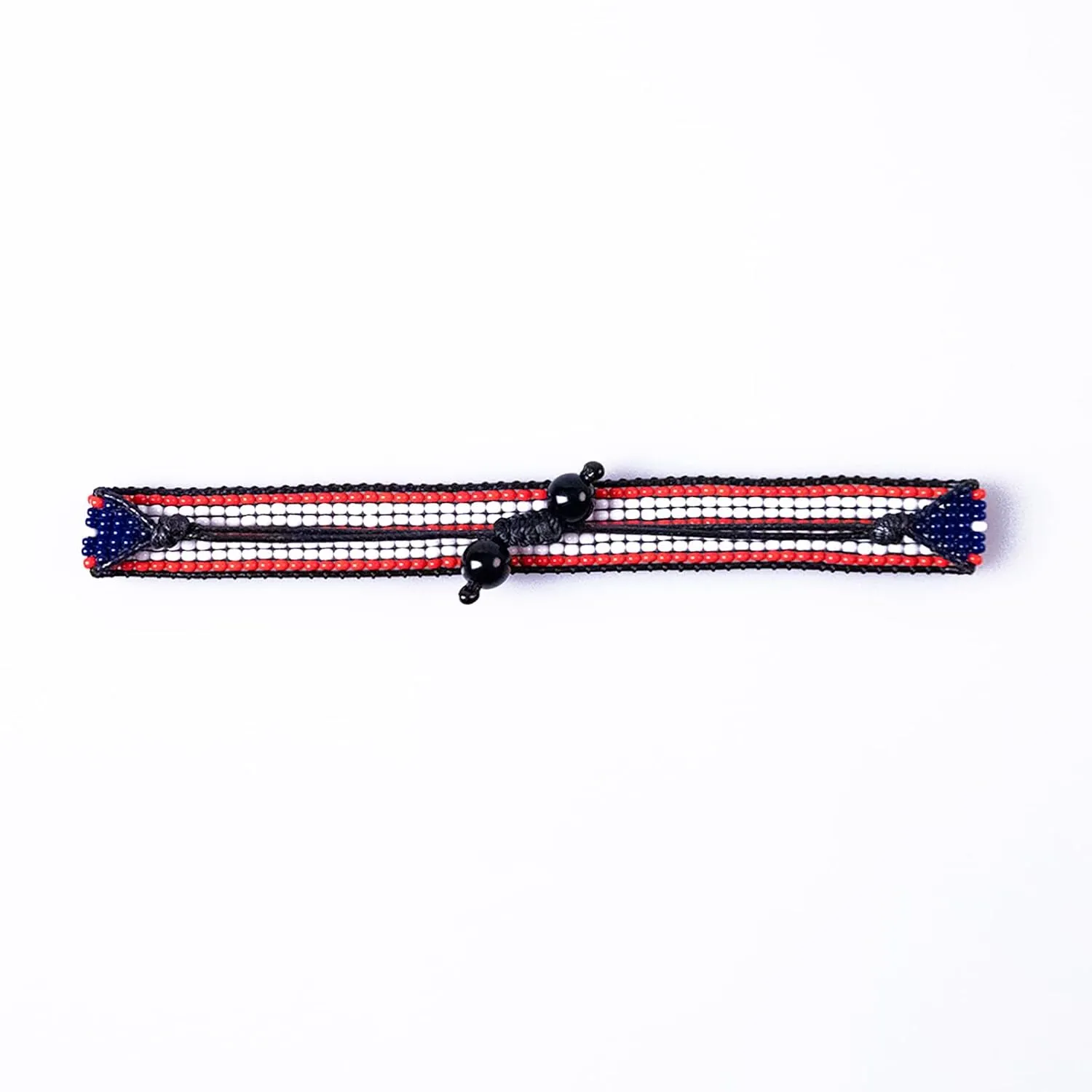 Puerto Rico Flag Bracelet: Handmade Bracelet,Adjustable Beaded Boho-Style Rope Bangle with Patriotic Design