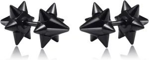 Punk Rock Stainless Steel Spike Rivet Stud Earrings