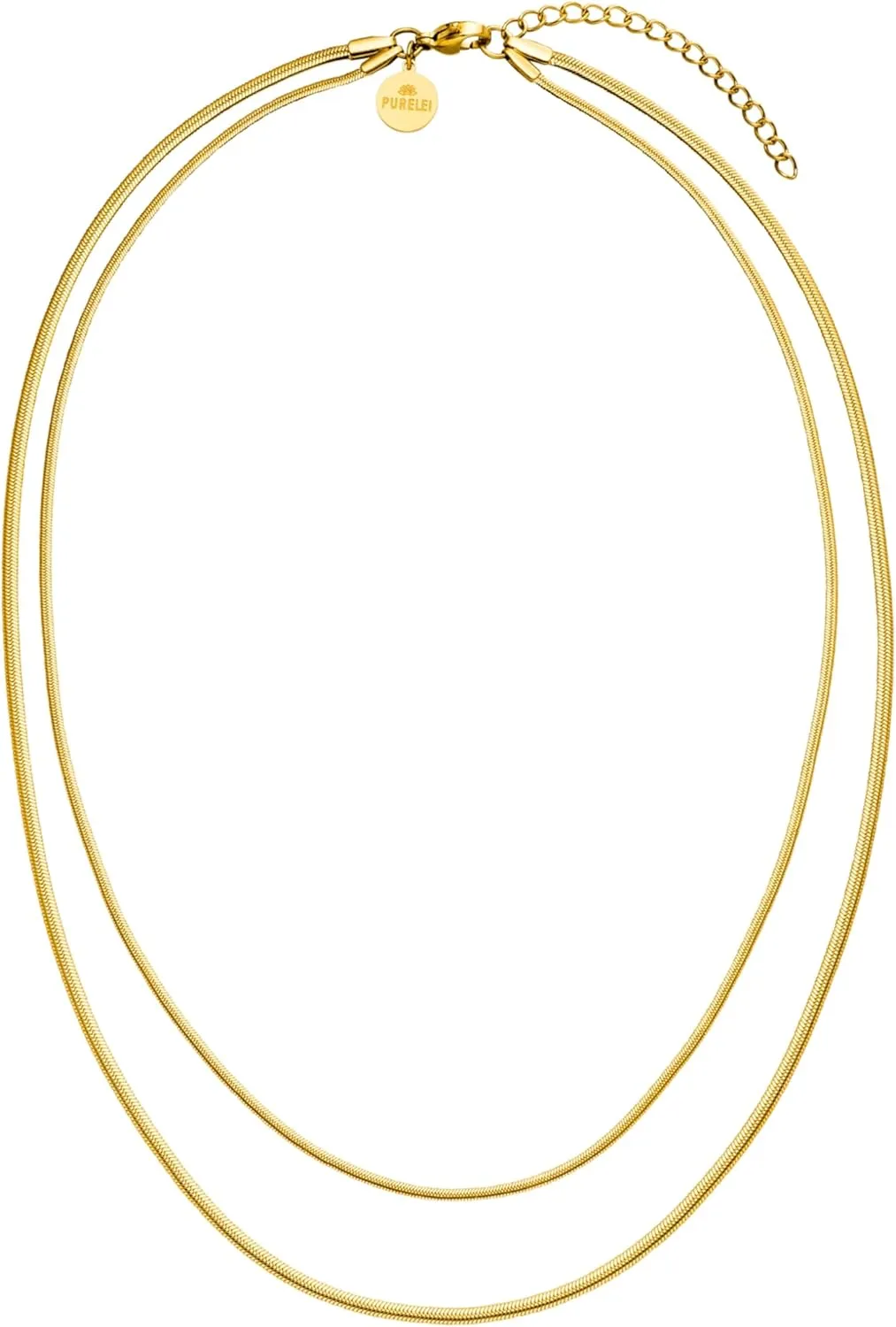 Purelei Two Layers Necklace  stainless steel jewelry  Waterproof chain  15.75-17.72 inches adjustable length  Fashion jewelry for your individual look