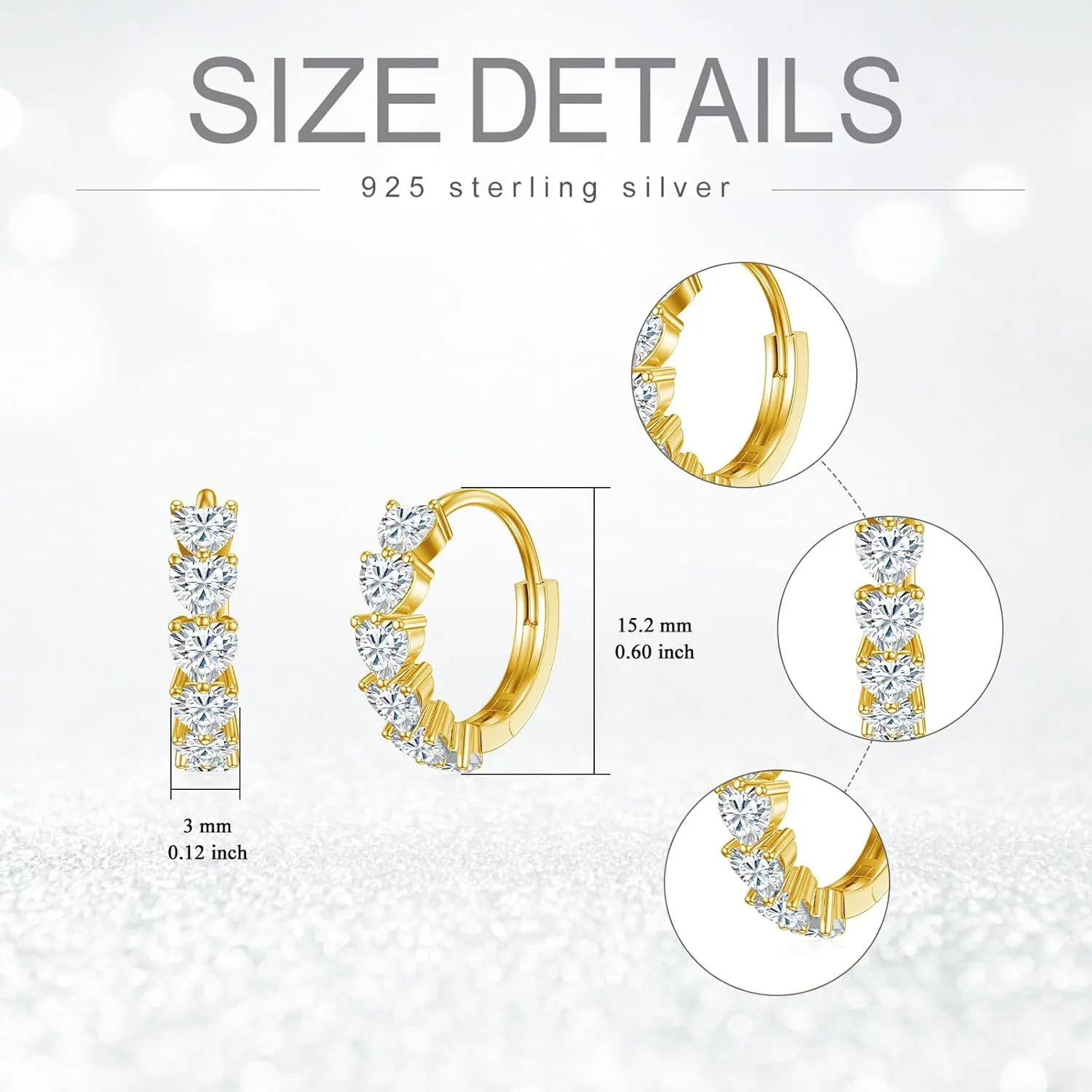 Rainbow Hoop Earrings 925 Sterling Silver Colorful Huggie Hoop Earrings Jewelry Gift for Women