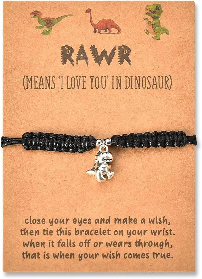 Rawr Dinosaur Bracelet Birthday Gifts for Daughter Sister Best Friend Bestie Gifts for Women BFF Christmas Gift for Granddaughter Niece Girlfriend I Love You Gifts for Her Graduation Friendship Gift