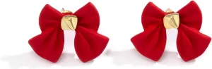 Red Bow Stud Earrings,Cute Bowknot Earrings for Women Teen Girls,Christmas Valentine's Day Theme Earrings Party Jewelry Gifts