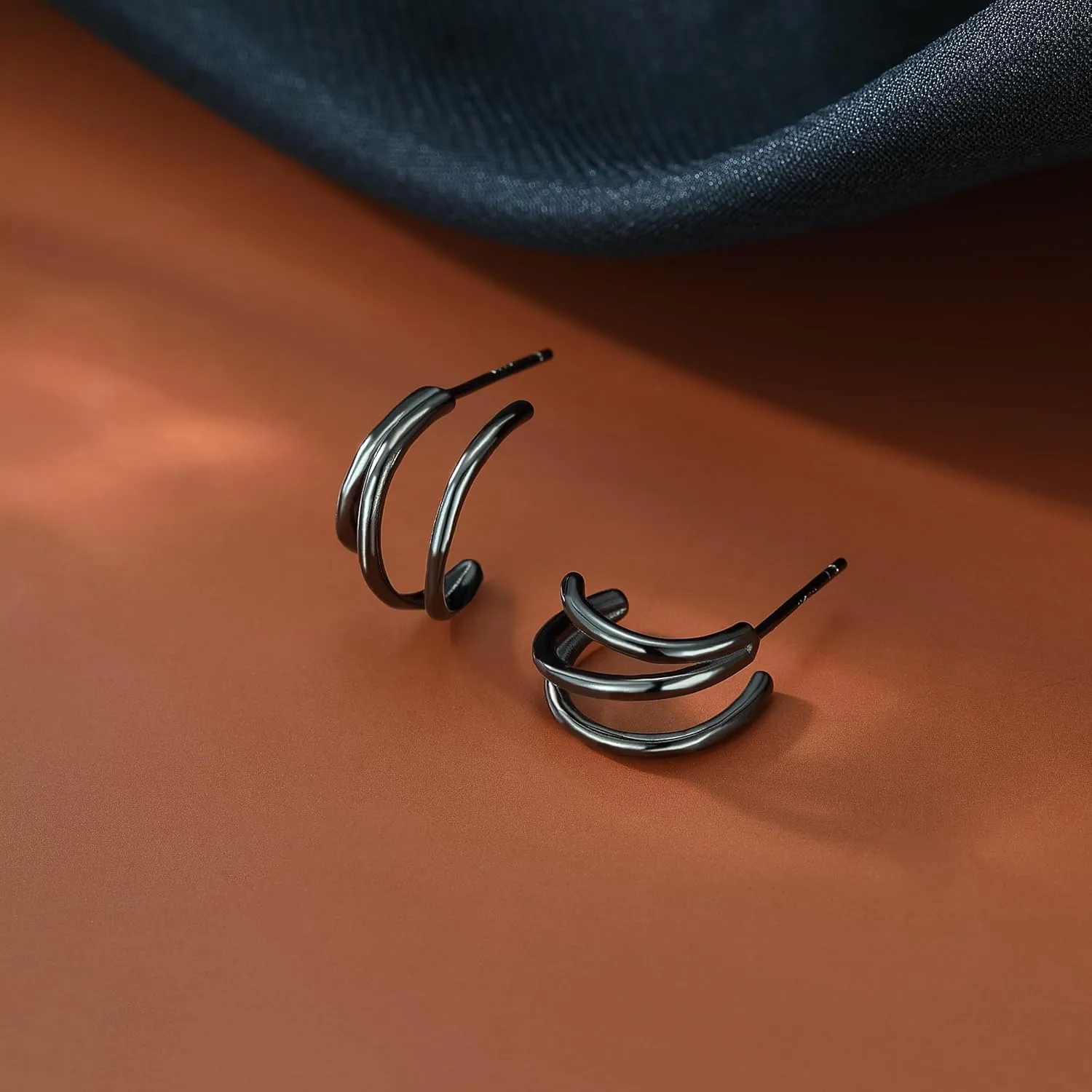 Reffeer Solid 925 Sterling Silver Multi Hoop Earrings Cuff Huggie for Women Teens Wrap Stud Earrings