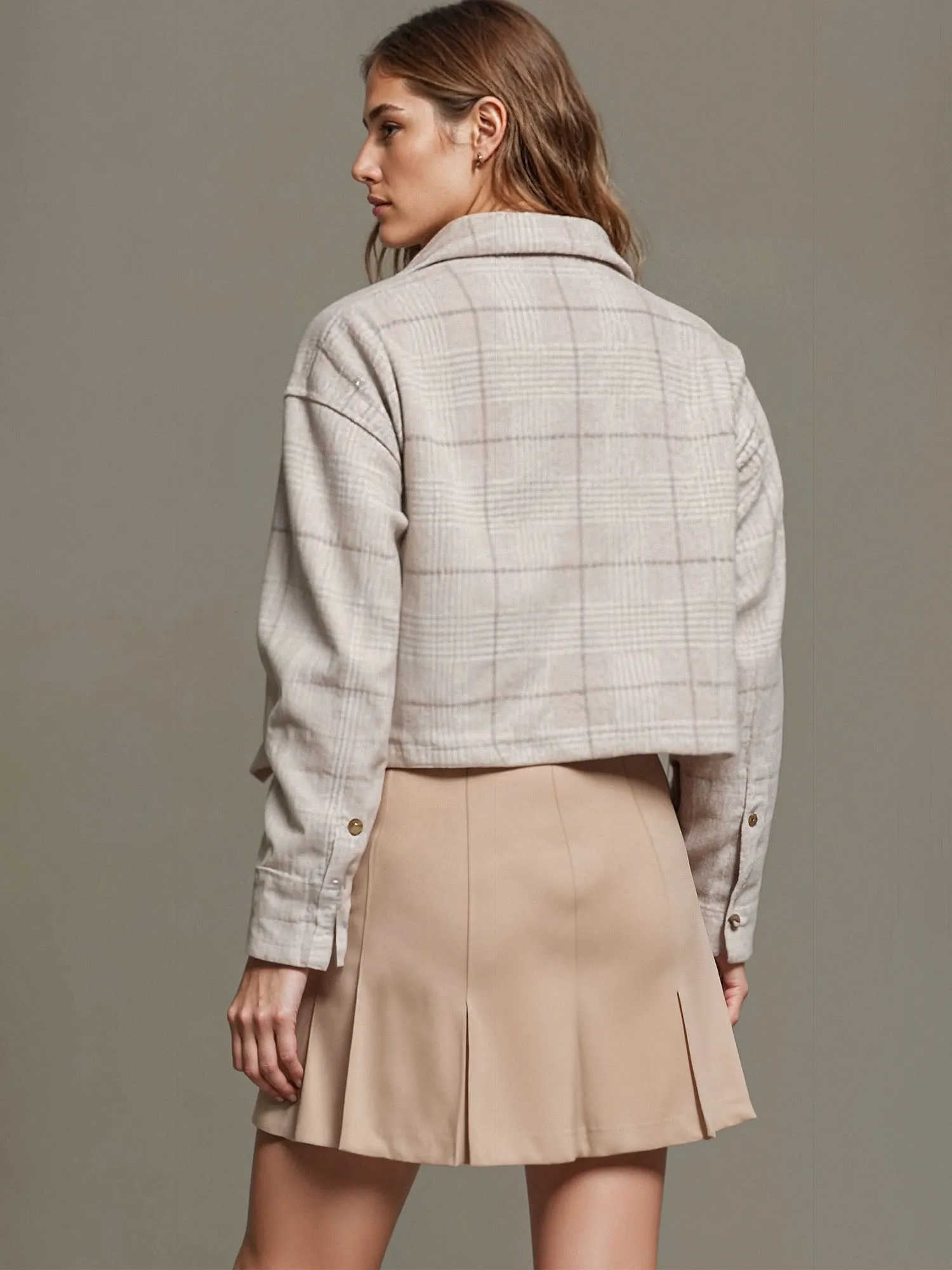 Rendy Cropped Plaid Shacket
