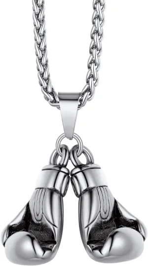 Richsteel Necklaces for Men Women Football/Basketball/Boxing Gloves/Shoes Pendant Stainless Steel Hip Hop Sports Fan Jewelry