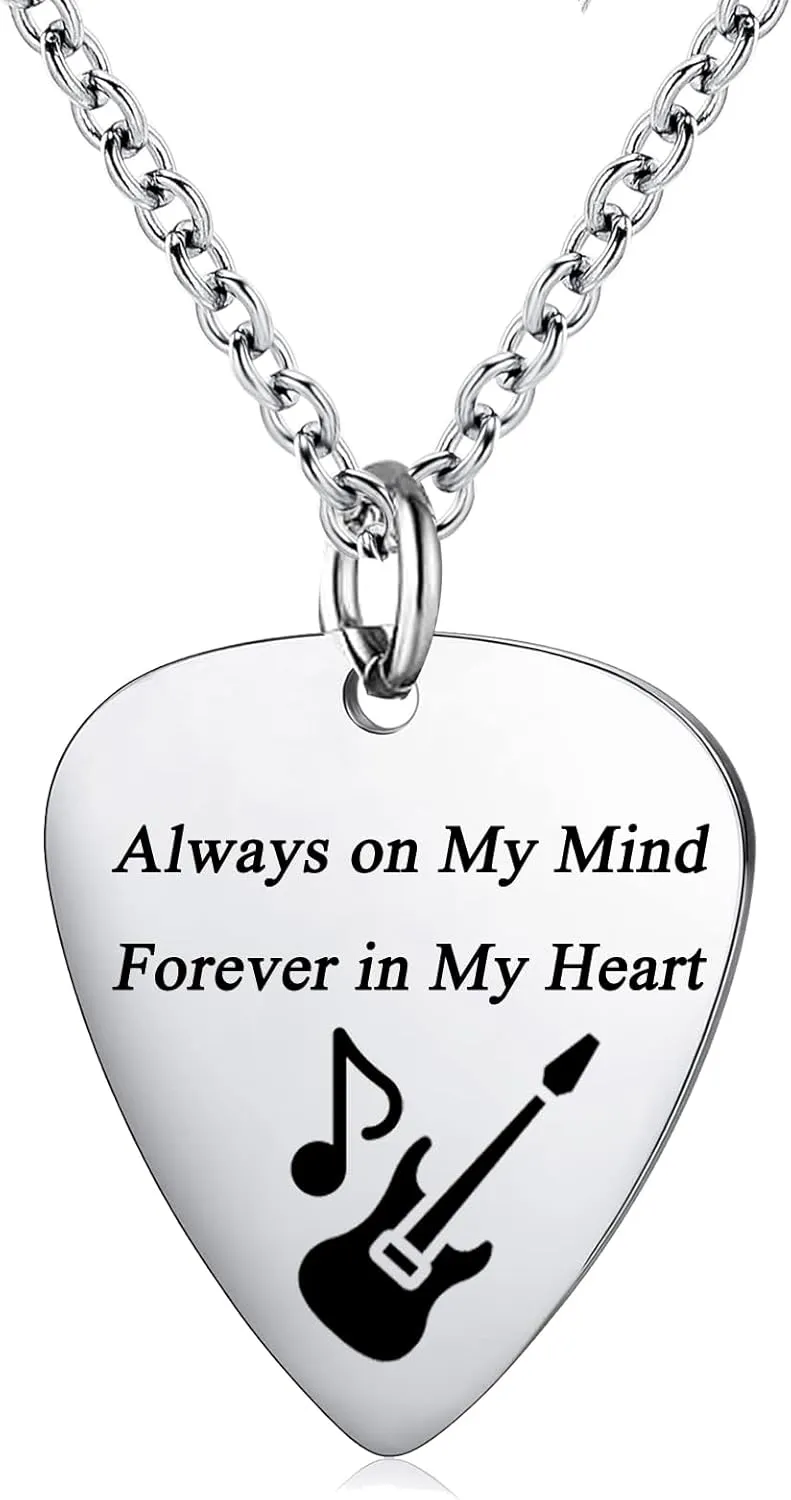 RIPFEVURN Guitar Pick Urn Necklaces for Ashes for Women Men Cremation Jewelry Ashes Holder Memorial Keepsake Pendant