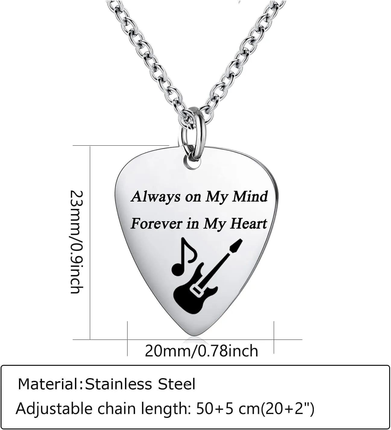 RIPFEVURN Guitar Pick Urn Necklaces for Ashes for Women Men Cremation Jewelry Ashes Holder Memorial Keepsake Pendant